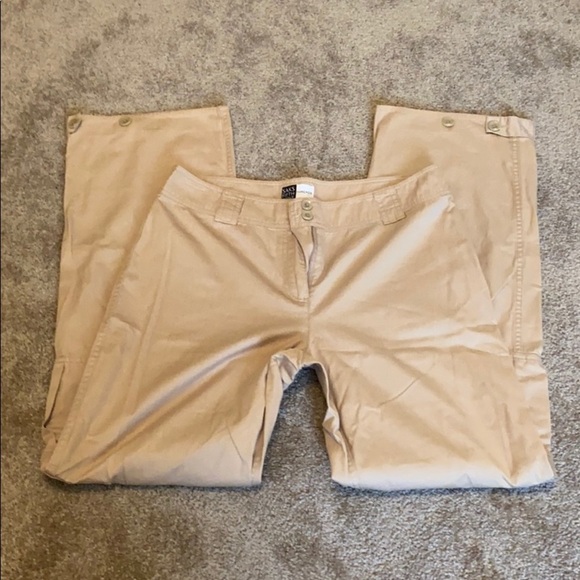 Saks Fifth Avenue Threads Khaki cargo wide leg - Picture 1 of 6
